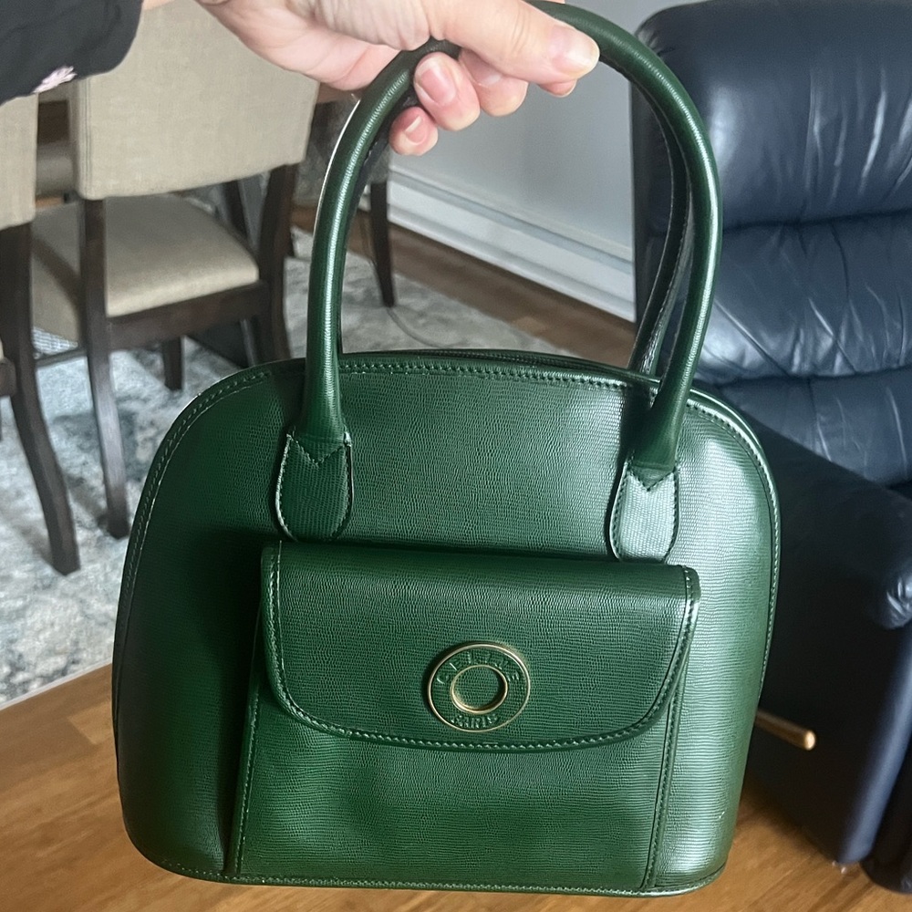 Celine Paris Green Leather Handbag